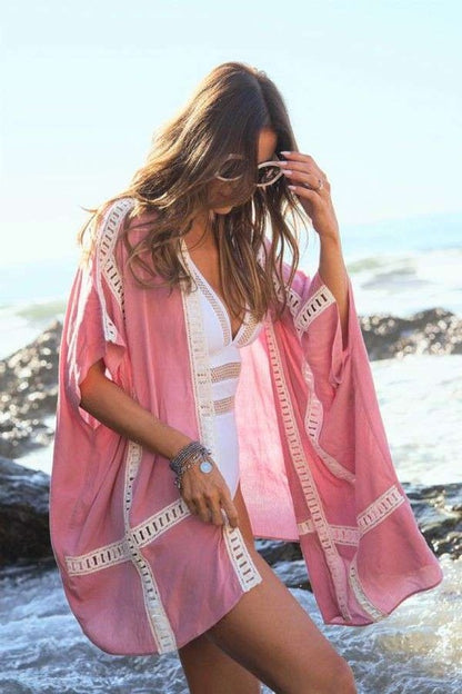 Kimono estampado de manga corta