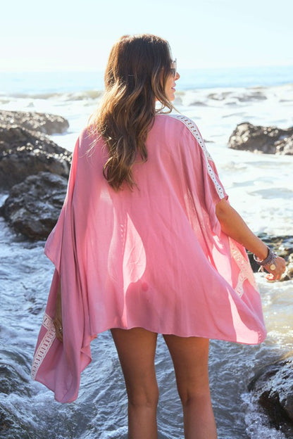 Kimono estampado de manga corta